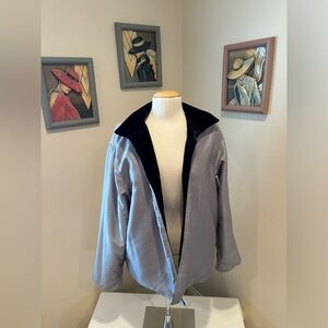 Black velvet reversible with gray shimmery reversible jacket like new